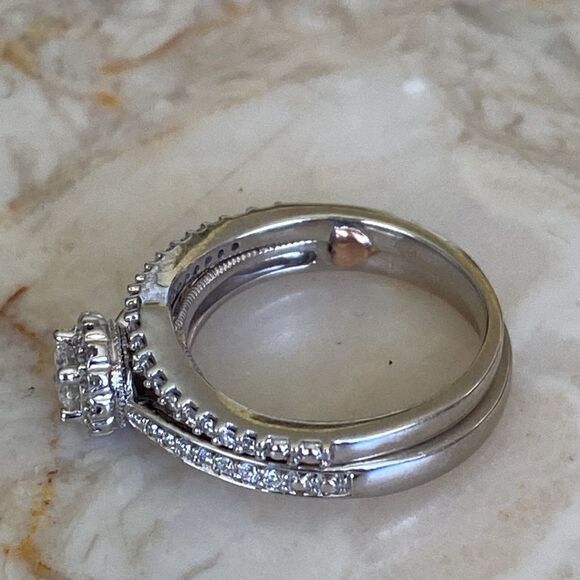 10KWG Diamond Bridal Set | Engagement & Wedding Ring - Picture 9 of 16